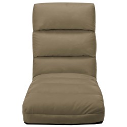 vidaXL Tumbona de suelo plegable de cuero sintético capuchino