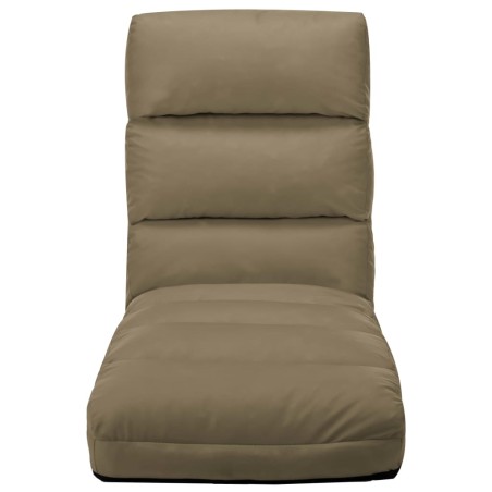 vidaXL Tumbona de suelo plegable de cuero sintético capuchino