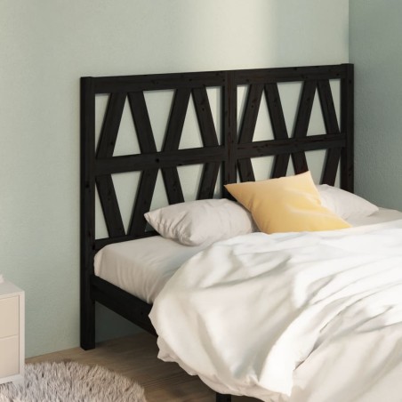 vidaXL Cabecero de cama madera maciza de pino negro 146x4x100 cm