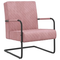 vidaXL Silla voladiza de terciopelo rosa