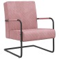 vidaXL Silla voladiza de terciopelo rosa