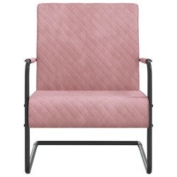 vidaXL Silla voladiza de terciopelo rosa