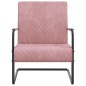 vidaXL Silla voladiza de terciopelo rosa