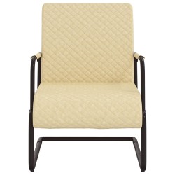 vidaXL Silla voladiza cuero sintético crema