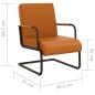 vidaXL Silla voladiza cuero sintético marrón vidaXL Silla voladiza cuero sintético marrón