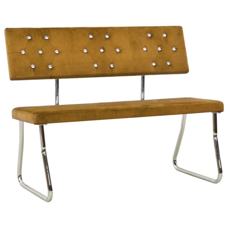 vidaXL Banco de terciopelo marrón 110 cm vidaXL Banco de terciopelo marrón 110 cm