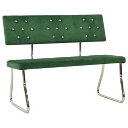 vidaXL Banco de terciopelo verde oscuro 110 cm