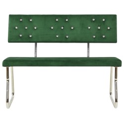 vidaXL Banco de terciopelo verde oscuro 110 cm