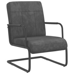 vidaXL Silla voladiza de terciopelo gris oscuro