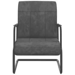 vidaXL Silla voladiza de terciopelo gris oscuro