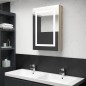 vidaXL Armario de baño con espejo y LED blanco y roble 50x13x70 cm vidaXL Armario de baño con espejo y LED blanco y roble 50x13x70 cm