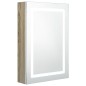 vidaXL Armario de baño con espejo y LED blanco y roble 50x13x70 cm vidaXL Armario de baño con espejo y LED blanco y roble 50x13x70 cm