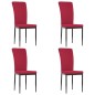 vidaXL Sillas de comedor 4 unidades terciopelo rojo tinto vidaXL Sillas de comedor 4 unidades terciopelo rojo tinto