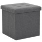 vidaXL Taburetes almacenaje plegables 2 uds lino sintético gris oscuro vidaXL Taburetes almacenaje plegables 2 uds lino sintético gris oscuro