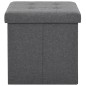 vidaXL Taburetes almacenaje plegables 2 uds lino sintético gris oscuro vidaXL Taburetes almacenaje plegables 2 uds lino sintético gris oscuro