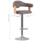 vidaXL Taburetes de bar 2 unidades gris taupe madera curvada y tela vidaXL Taburetes de bar 2 unidades gris taupe madera curvada y tela