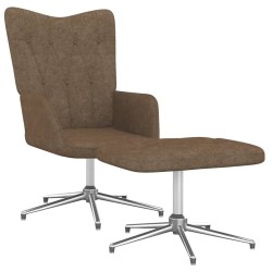 vidaXL Silla de relajación con reposapiés tela gris taupe