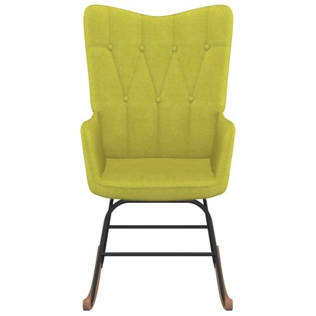 vidaXL Silla mecedora de tela verde