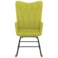 vidaXL Silla mecedora de tela verde