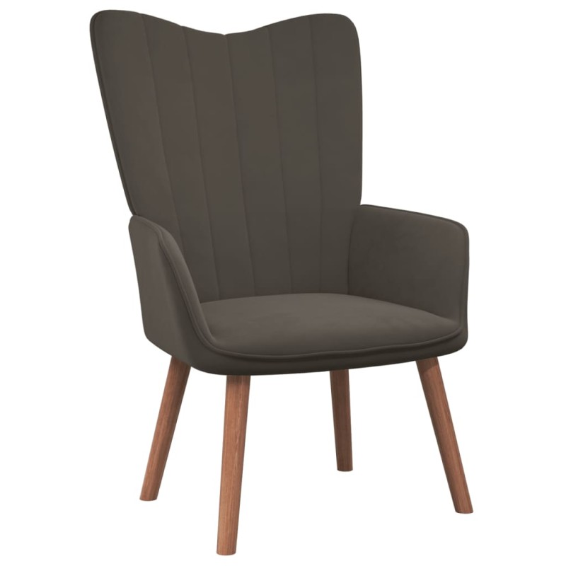 vidaXL Sillón de relax de terciopelo gris oscuro vidaXL Sillón de relax de terciopelo gris oscuro