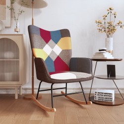 vidaXL Silla mecedora de tela Patchwork