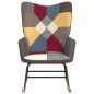 vidaXL Silla mecedora de tela Patchwork vidaXL Silla mecedora de tela Patchwork