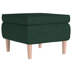 vidaXL Taburete con patas de madera tapizado tela verde oscuro
