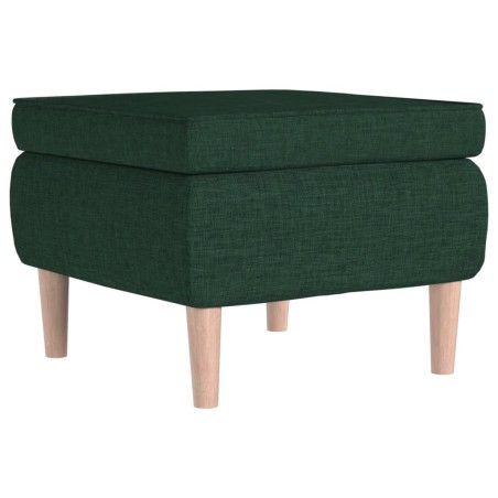 vidaXL Taburete con patas de madera tapizado tela verde oscuro