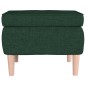 vidaXL Taburete con patas de madera tapizado tela verde oscuro vidaXL Taburete con patas de madera tapizado tela verde oscuro