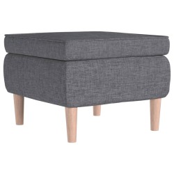 vidaXL Taburete con patas de madera tapizado tejido gris claro