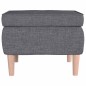 vidaXL Taburete con patas de madera tapizado tejido gris claro vidaXL Taburete con patas de madera tapizado tejido gris claro