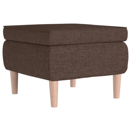 vidaXL Taburete con patas de madera tapizado tejido marrón