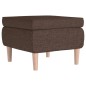 vidaXL Taburete con patas de madera tapizado tejido marrón vidaXL Taburete con patas de madera tapizado tejido marrón