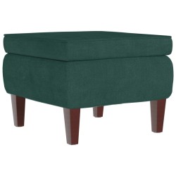 vidaXL Taburete con patas de madera terciopelo verde oscuro