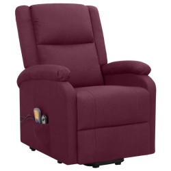 vidaXL Sillón de masaje elevable tela morado