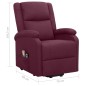vidaXL Sillón de masaje elevable tela morado vidaXL Sillón de masaje elevable tela morado