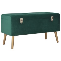 vidaXL Banco con compartimento de terciopelo verde 80 cm