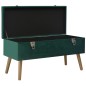 vidaXL Banco con compartimento de terciopelo verde 80 cm vidaXL Banco con compartimento de terciopelo verde 80 cm