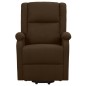 vidaXL Silla de masaje elevable de tela marrón oscuro vidaXL Silla de masaje elevable de tela marrón oscuro