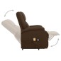 vidaXL Silla de masaje elevable de tela marrón oscuro vidaXL Silla de masaje elevable de tela marrón oscuro