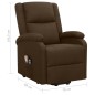 vidaXL Silla de masaje elevable de tela marrón oscuro vidaXL Silla de masaje elevable de tela marrón oscuro