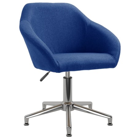 vidaXL Silla de oficina giratoria de tela azul