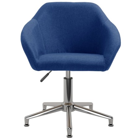 vidaXL Silla de oficina giratoria de tela azul