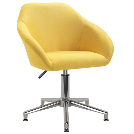 vidaXL Silla de oficina giratoria de tela amarilla