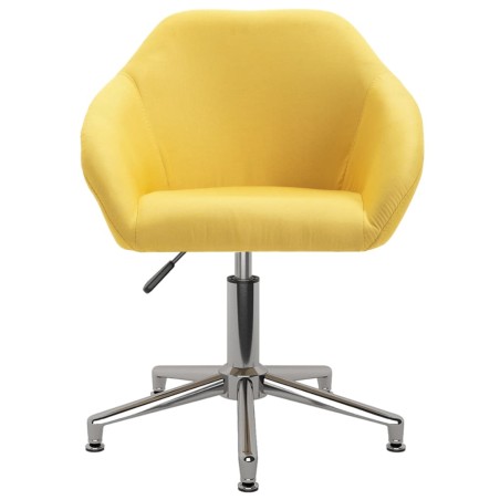 vidaXL Silla de oficina giratoria de tela amarilla