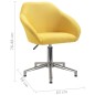 vidaXL Silla de oficina giratoria de tela amarilla