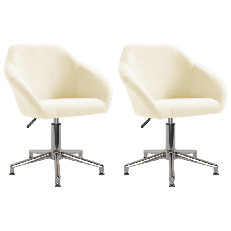 vidaXL Sillas de comedor giratorias 2 unidades tela crema vidaXL Sillas de comedor giratorias 2 unidades tela crema