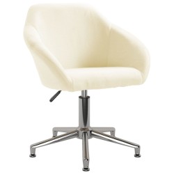 vidaXL Sillas de comedor giratorias 2 unidades tela crema