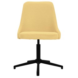 vidaXL Silla de comedor giratoria tela amarilla