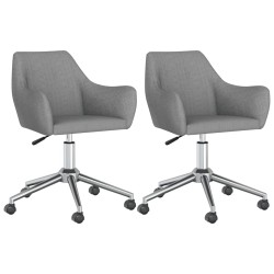 vidaXL Sillas de comedor giratorias 2 unidades tela gris claro
